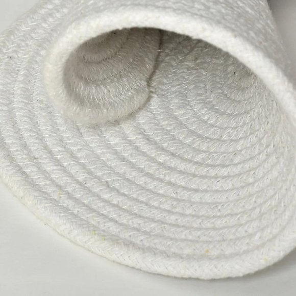 Cotton Round placemat plain, 12x12, white, pack of 2 - Picture 3 of 4